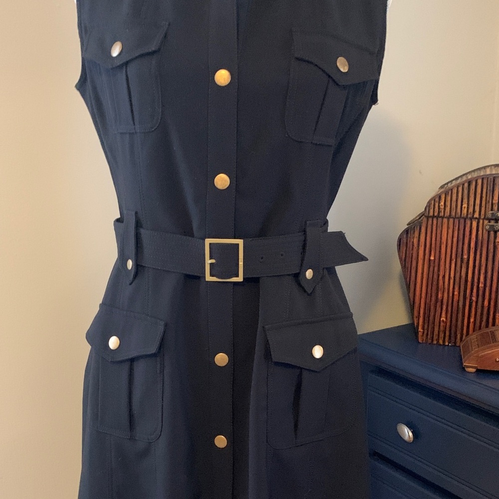 Calvin Klein Black Sleeveless Dress with Belt - Picture 6 of 14